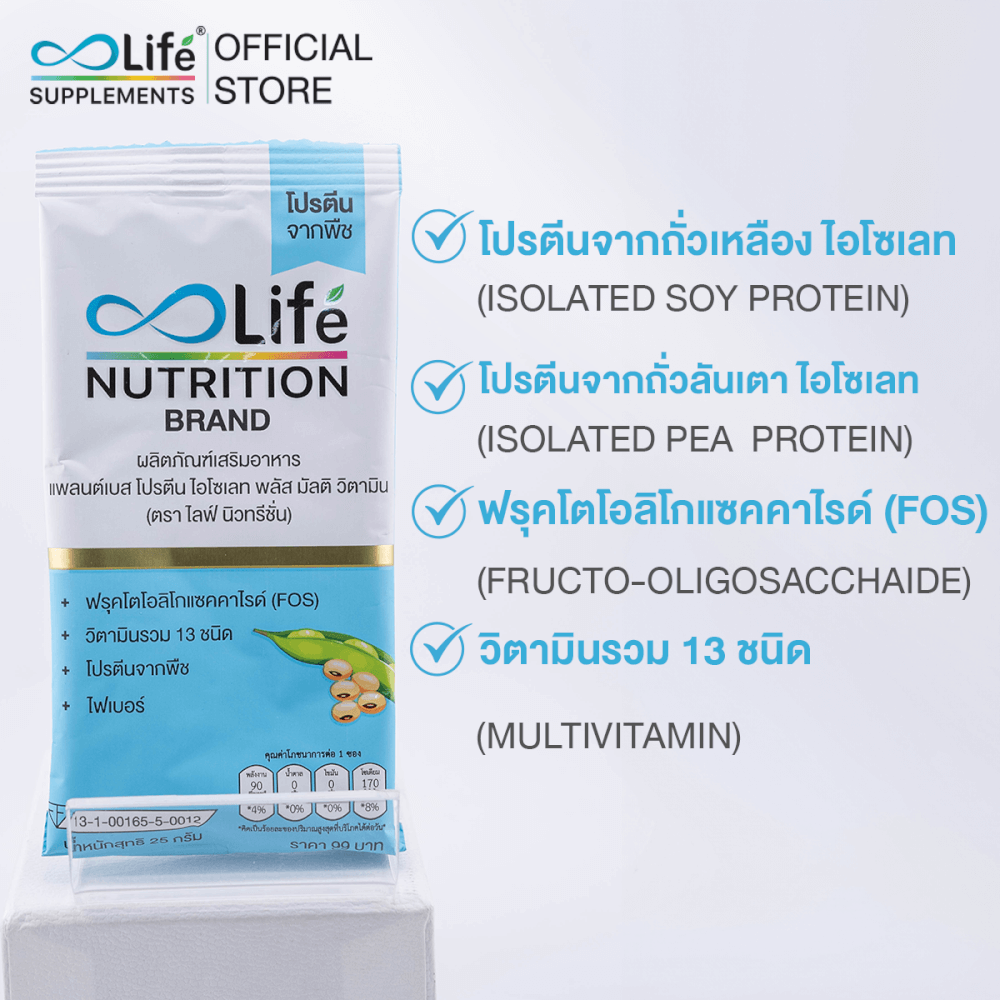 ไลฟ์ นิวทรีชั่น แพลนต์เบส โปรตีน ไอโซเลท พลัส มัลติ วิตามิน 10 ซอง